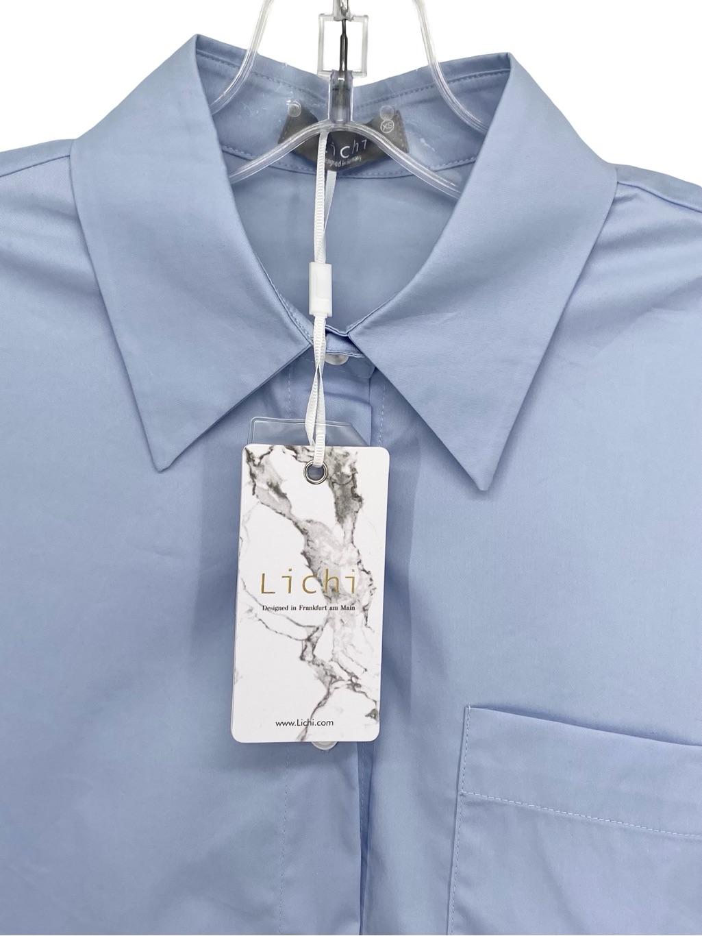 Lichi Germany Light Blue Relaxed Fit Button Down Dress Shirt New Oversized — image 2 of 8